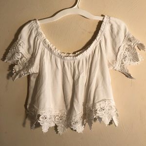 White crop top
